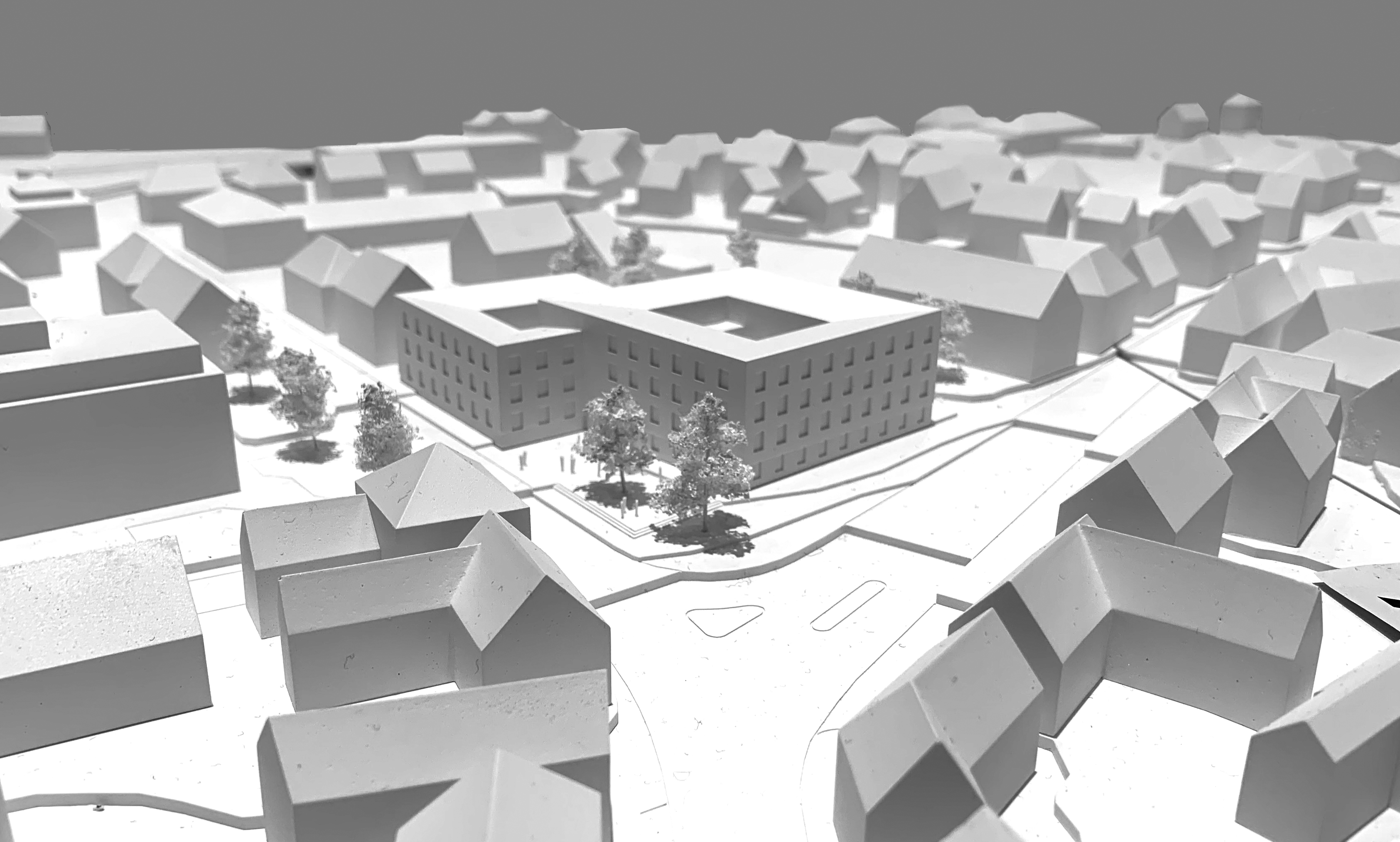 Planungswettbewerb zum Neubau für das Landesamt für Schule und das Prüfungsamt des Bayerischen Staatsministeriums für Unterricht und Kultus in Gunzenhausen - Modell Planungswettbewerb zum Neubau für das Landesamt für Schule und das Prüfungsamt des Bayerischen Staatsministeriums für Unterricht und Kultus in Gunzenhausen - Modell