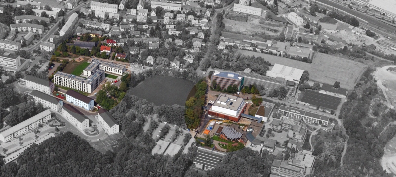 Neubau Finanzcampus Ansbach Luftbild Neubau Finanzcampus Ansbach Luftbild
